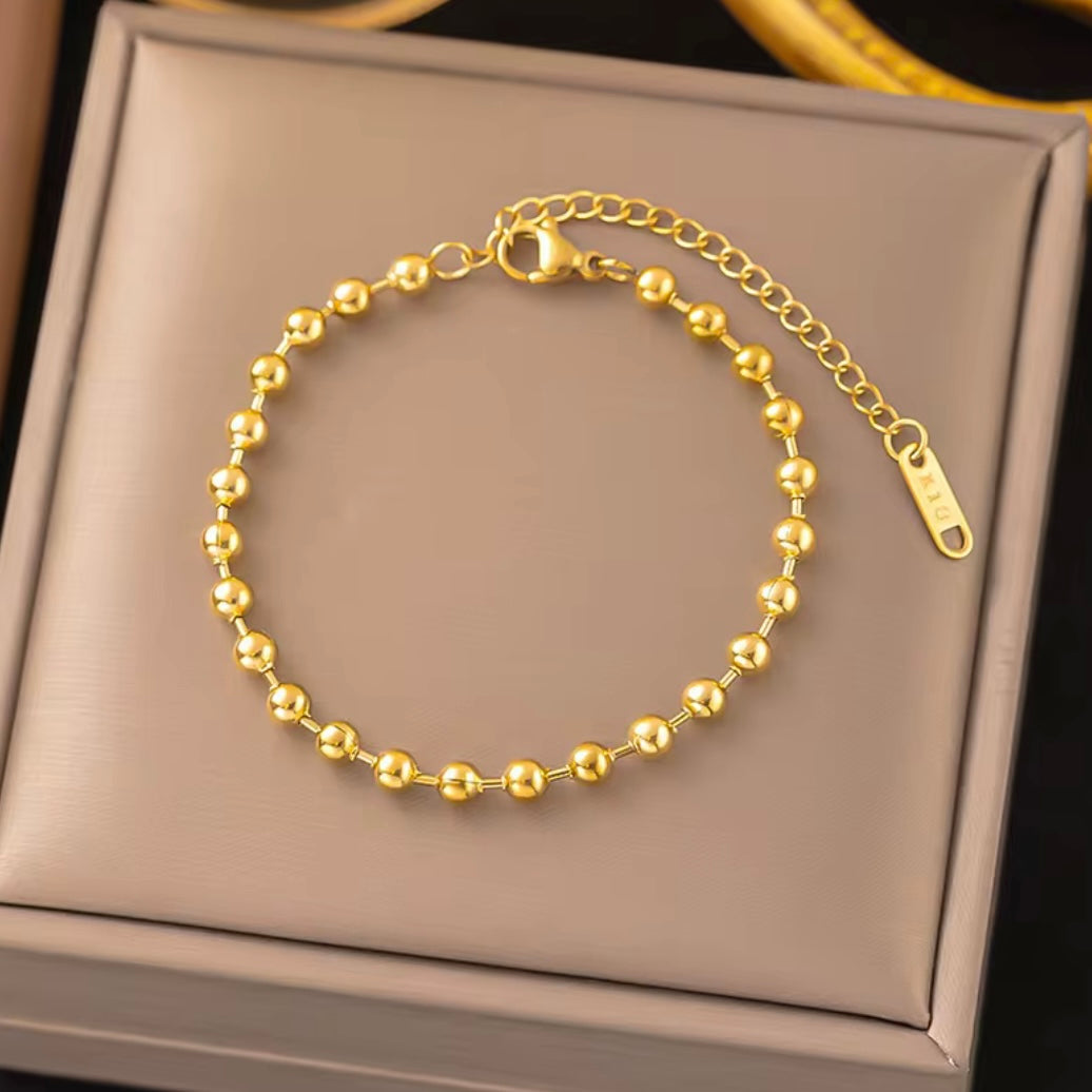 Golden Glow Bead Bracelet
