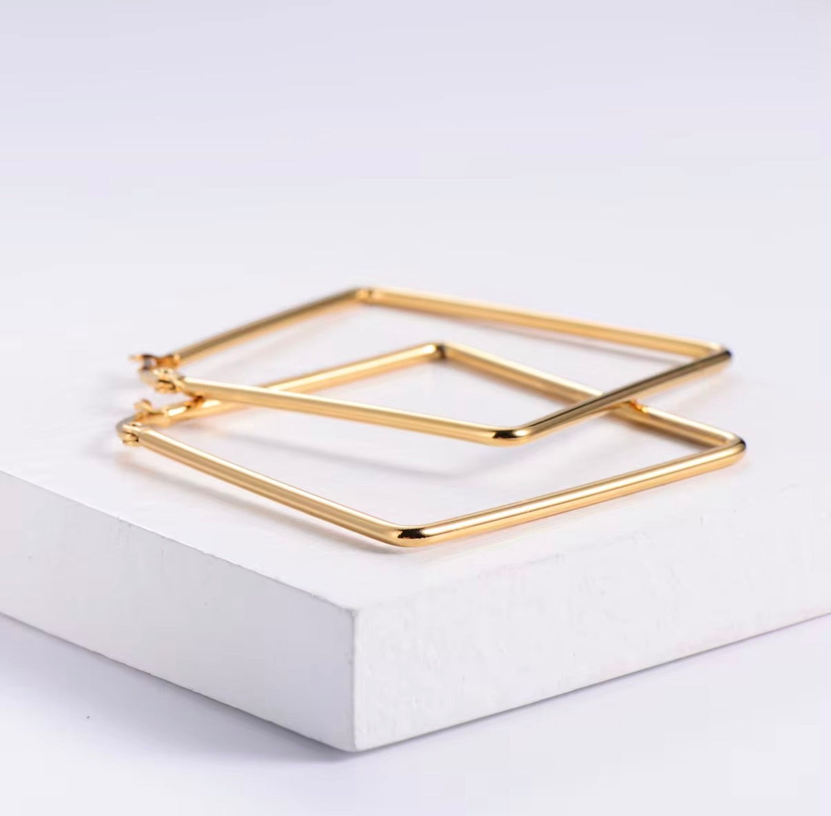 Square Glow Hoop Earrings
