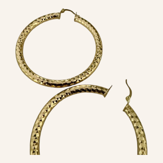 Thick Gold Hoop Earrings