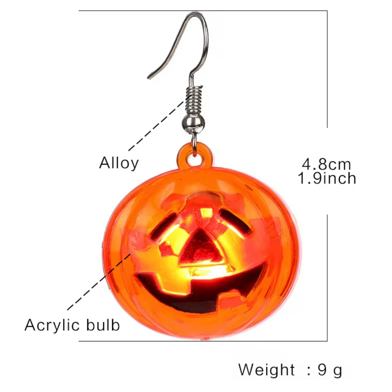 Light up Pumpkin Earrings