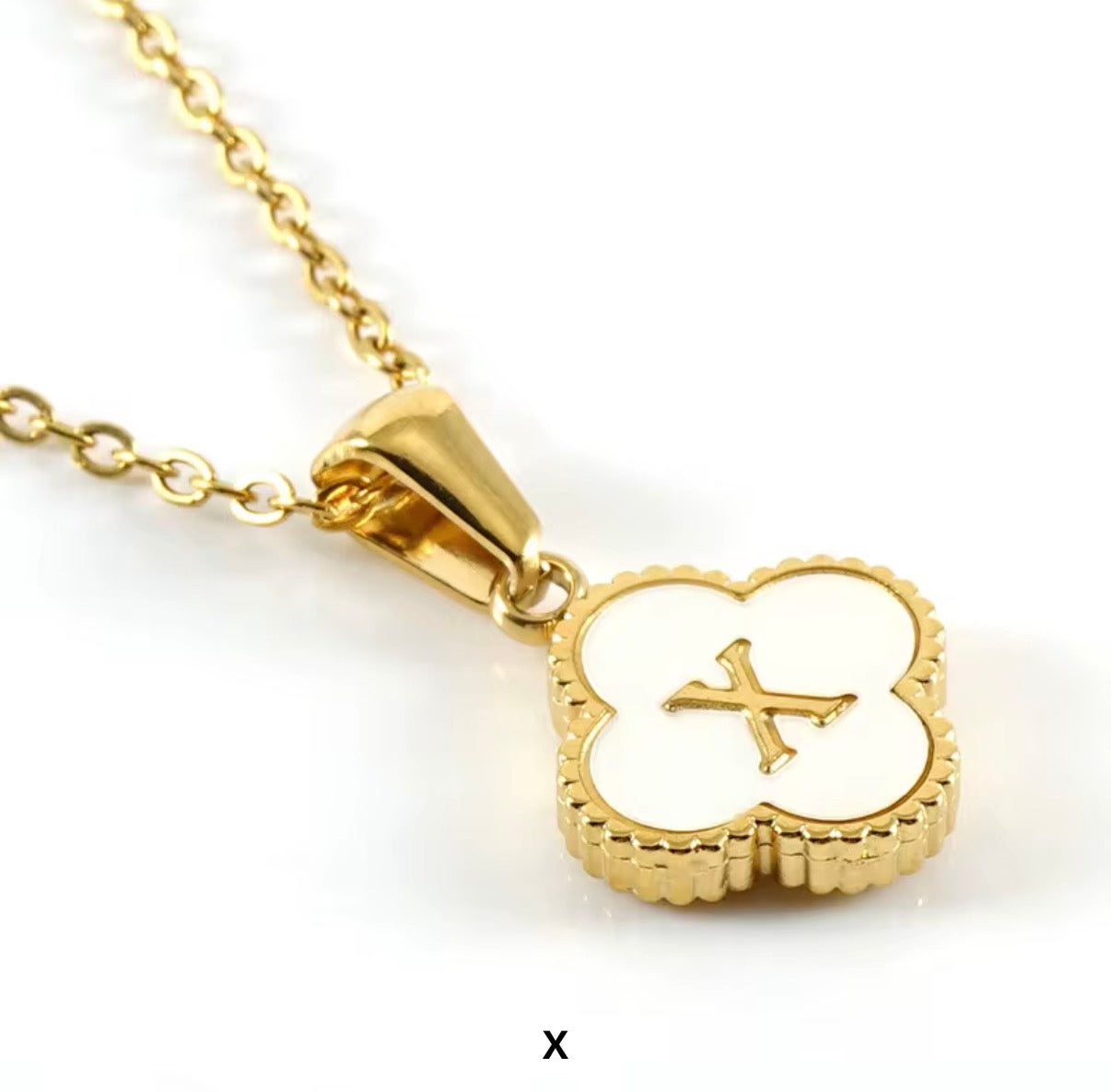 Aura Clover Initial Necklace.