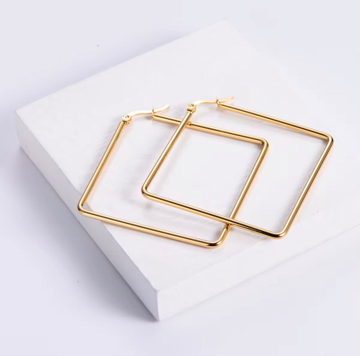 Square Glow Hoop Earrings