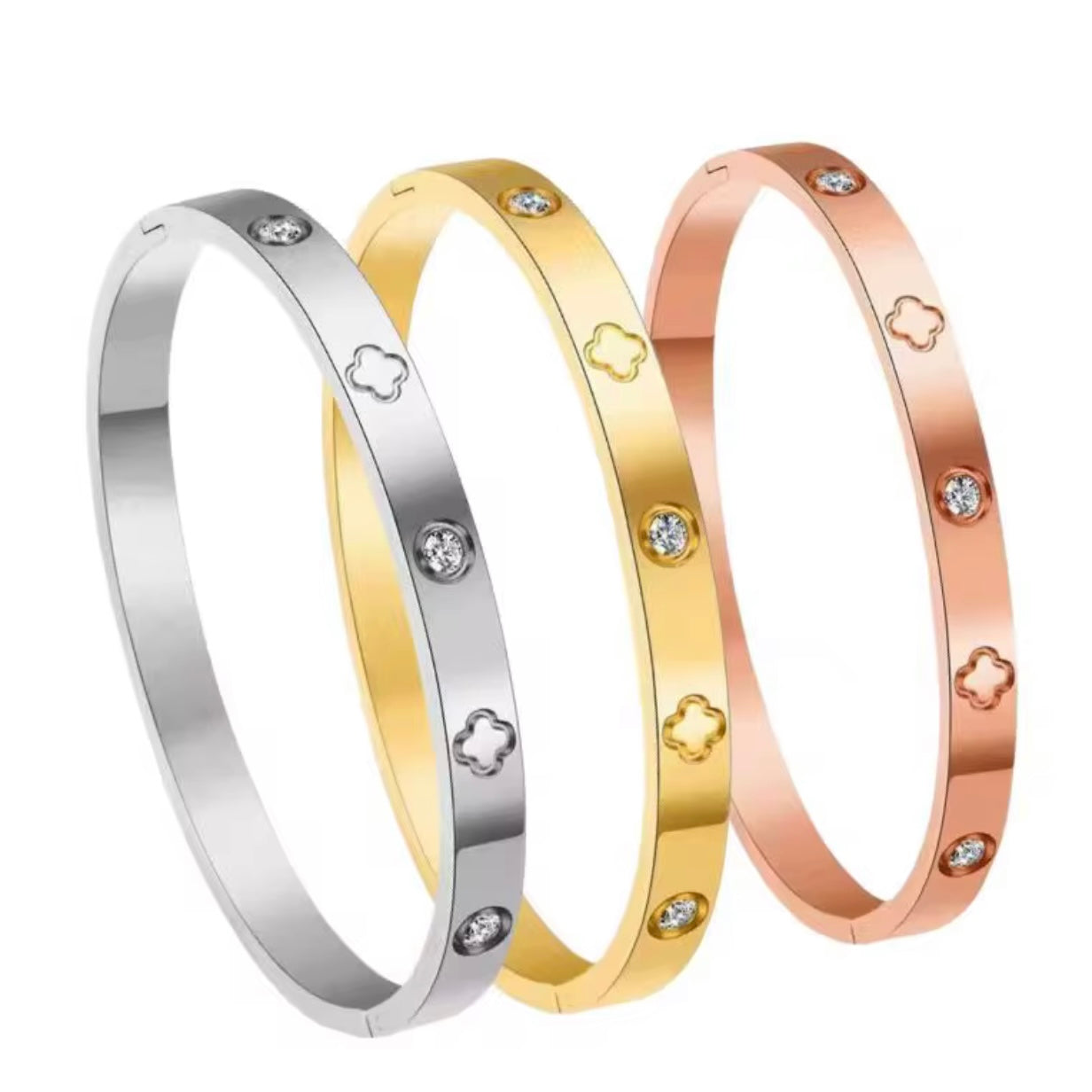 Cloverleaf Bangle Bracelet