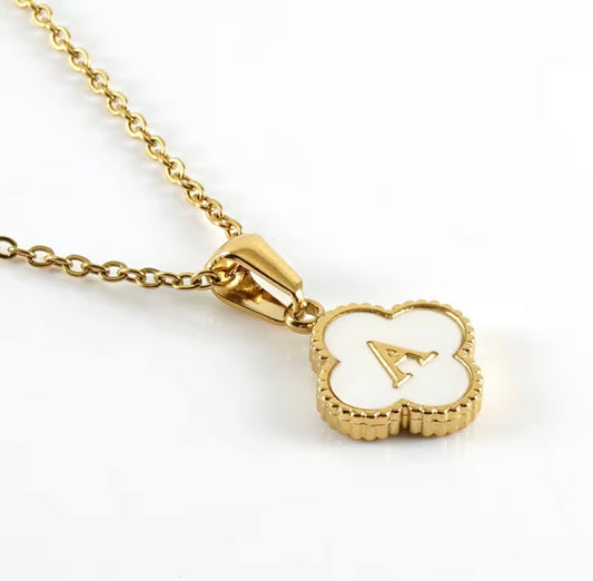 Aura Clover Initial Necklace.