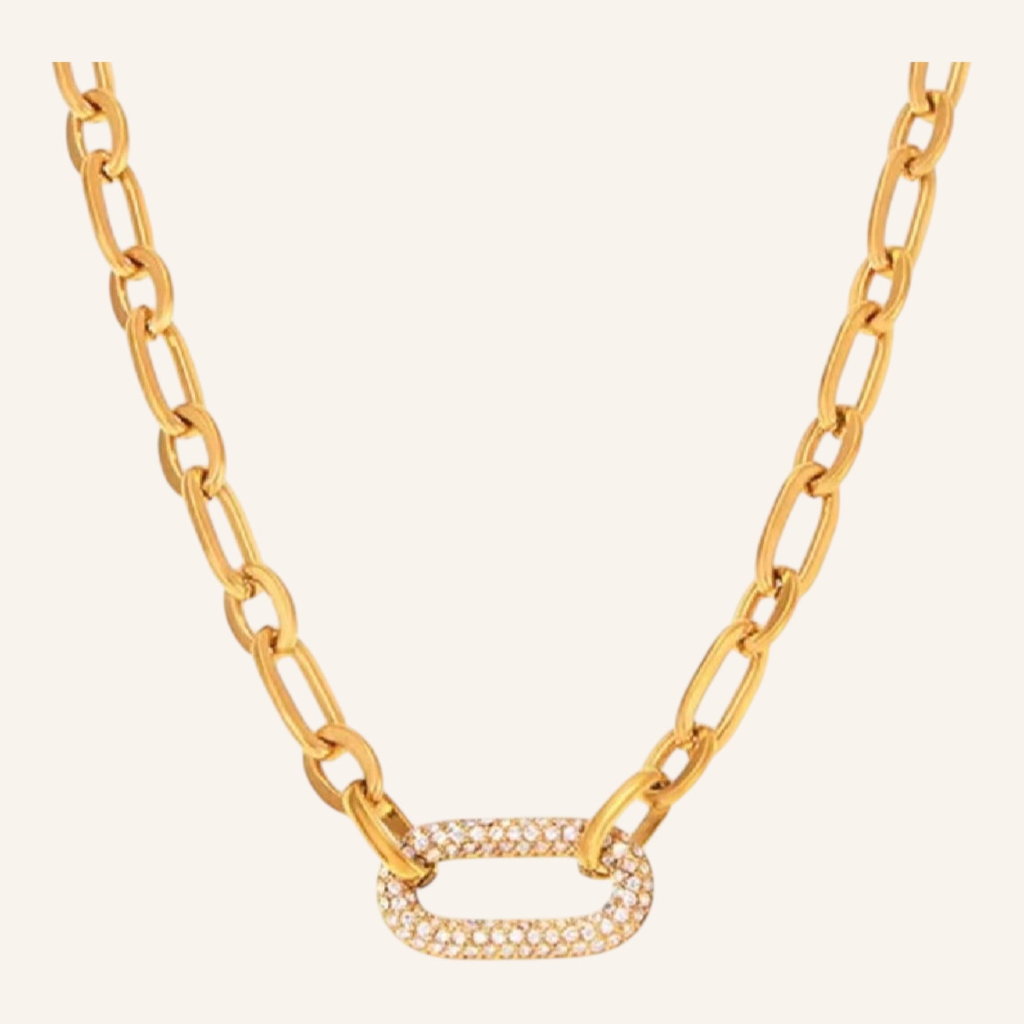 Pavé Oval Link Necklace