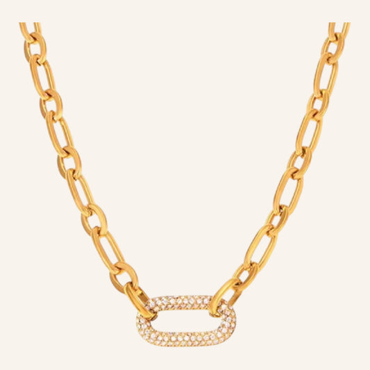 Pavé Oval Link Necklace