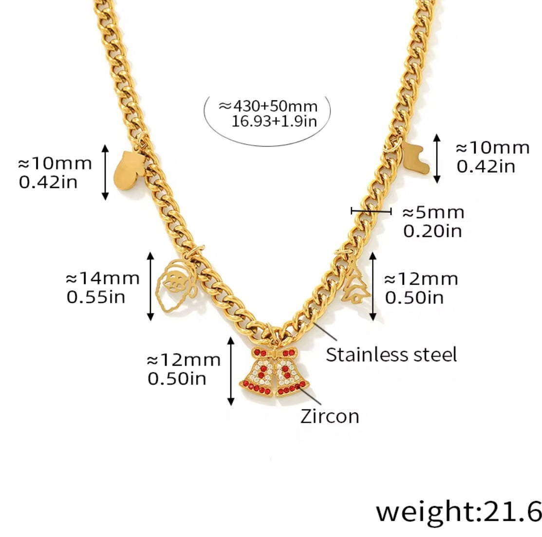 Holiday Bell Charm Necklace