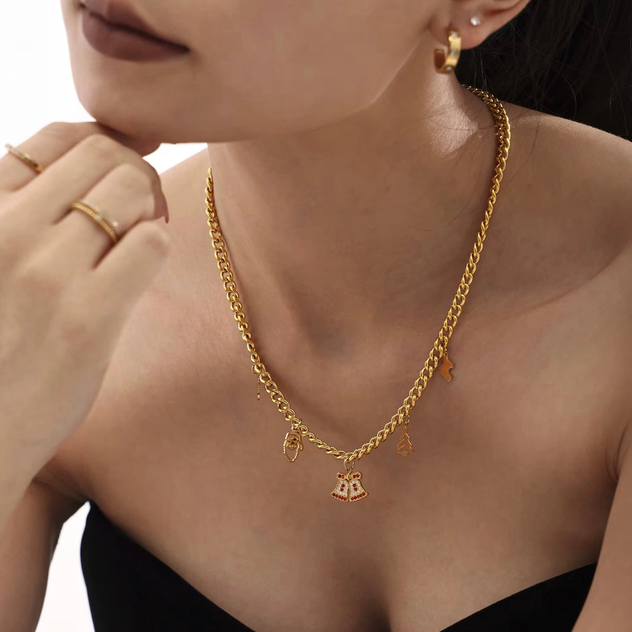 Holiday Bell Charm Necklace