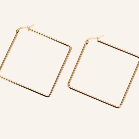 Square Glow Hoop Earrings